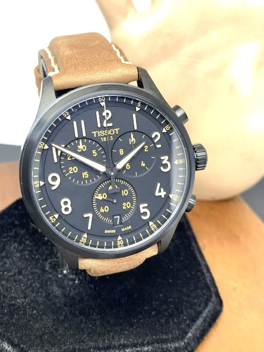 Tissot Men's Watch Swiss Quartz Chronograph 45mm Brown Leather T1166173605203
